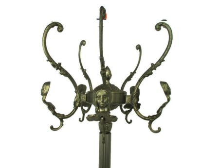 Standing Hall Tree Coat Hallway Rack Brass Hollywood regency Mermaids Head HTF