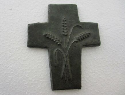 Mid Century Design Ceramic Modern Crucifix Ceramic Wheat  era Amphora Tiebergien