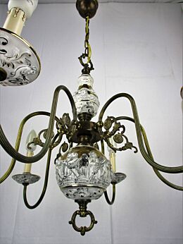 Vintage Capodimonte style chandelier 6 arm Porcelain Putti Cherubs Eros Romantic