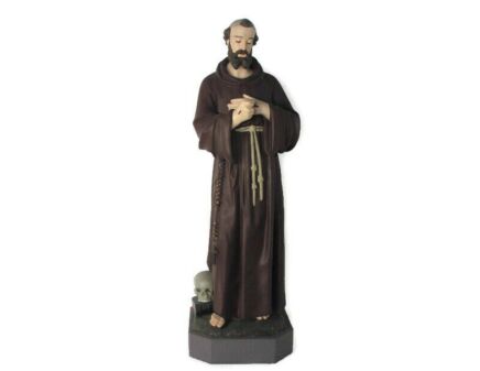 XL Antique 1900 Church Quality Statue saint Francis of Assisi HTF 34.25" Gothic