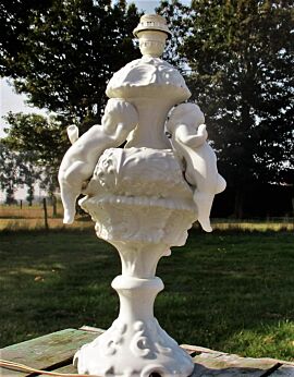 Romantic White Table Lamp Ceramic Putti Cherub Angel rococo French Country