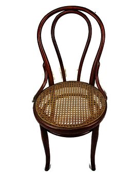Vintage Thonet Chair Bistro Ice Cream Parlor Rush Cane Seating Bentwood