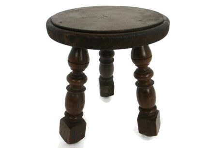 Vintage Wooden Side Wine Table Pedestal Plant Bonsai Stand Milking Stool Barn