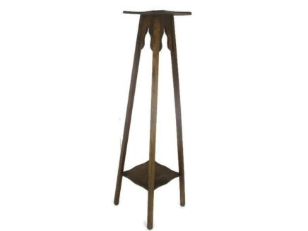 Art Nouveau Pedestal Table Plant Flower Stand Side Table 2 Tier Art Deco Barn