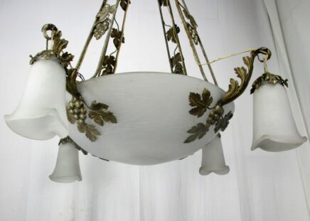 Art Nouveau Deco Jean Noverdy French Chandelier Pendant Stylish Elegant