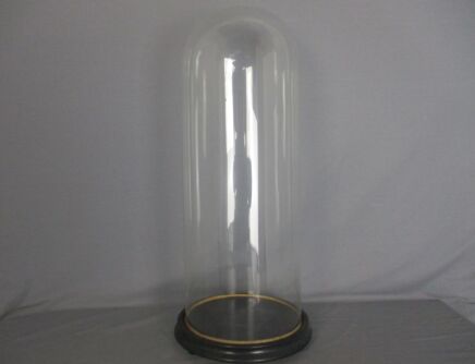 antique Round Hand Blown Glass Dome Globe Steampunk Display 22.83" D 8.66"