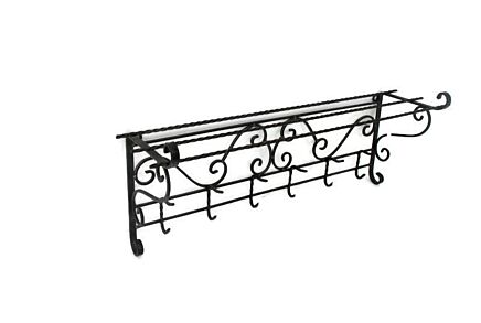Wrought Iron Coat Hat Wall Rack Vintage French Ornate Beautiful Barn Country Style Farmhouse