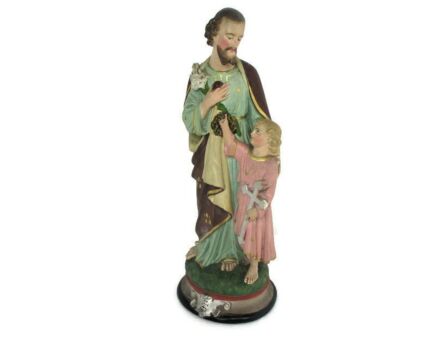 Statue Saint Joseph Protector of Homes Infant Jesus Statue Chapel Art deco 18.11"