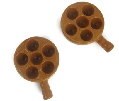Emile Henry Pair French Escargots Snail Plates Dishes Terra Cotta Brown Stylish Signed Marked
