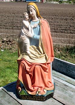 Gorgeous Virgin Mary Madonna Plaster Statue OLV Ter Muren Flanders 17.71"