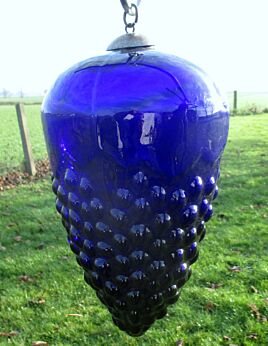 Vintage German Kugel Cobalt Blue Grape Ornament Christmas Rare Huge 12.6"