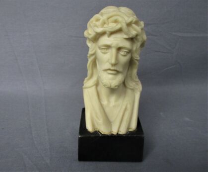 Small Bust Holy Heart Jesus Christ Resin on Marble Italy Gorgeous