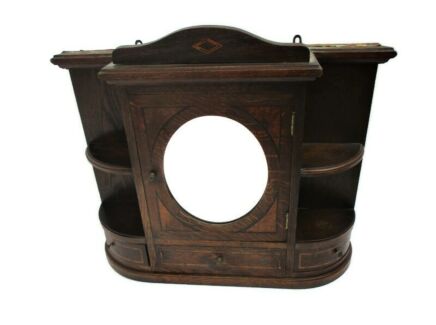 Kitchen Apothecary Bathroom Pharmacy Cabinet Inlay Oval Beveled Glass Mirror WOW