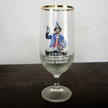 Eku Erfte Kulmbacher Brauerei Gold Rim Beer Glass Gold Rim Germany