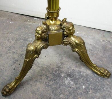 Hollywood Regency Standing Hall Tree Coat Rack Brass Cariatides Mermaids Base