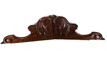 Couple Corbels Hand Carved Wood Pediment Over Door Ornate Architectural Heads