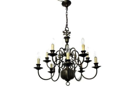 Double Flemish Dutch Chandelier 10 Arm Lights Barn Country Farmhouse Style