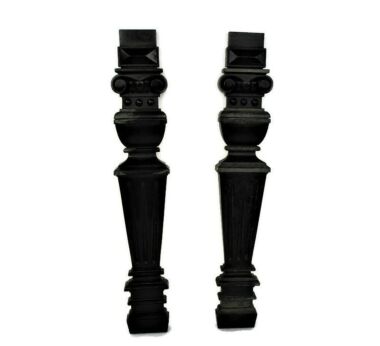 2 Reclaimed Carved Wood Large Spindles Balusters Trim Posts Pillar Salvaged