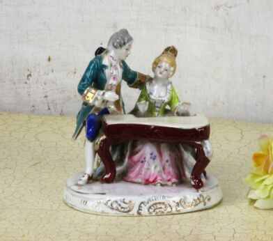 Herford Germany Porcelain Figurine Victorian Couple playing the Piano