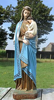 Large Virgin Mary Madonna Infant Jesus Plaster Sedes Sapientiae Wisdom Gorgeous
