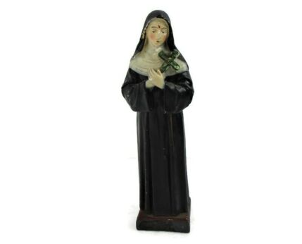 Statue St Rita of Cascia Plaster Patroness Impossible Causes Collector 12"