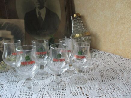 Belgian Beer Glasses Vieux Temps 6 glasses in Box New