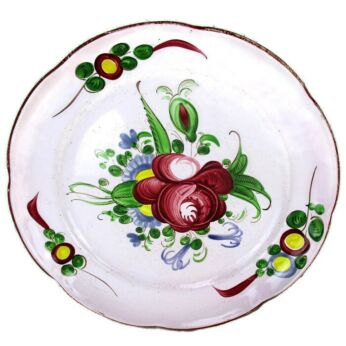 Antique French Faience Strasbourg Platter Decoration old Luneville Flowers HTF