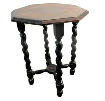 Barley Twist Wood Side Occasional Wine Table Pedestal Plant Flower Stand 22.83"