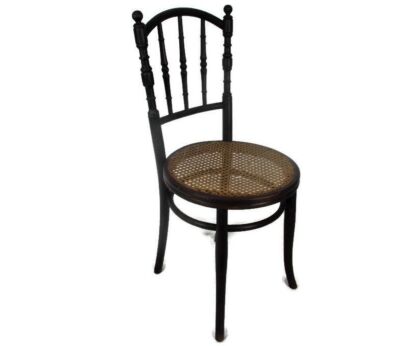 Wooden Vintage Thonet Style Chair Bistro Ice Cream Parlor Rush Cane Seating