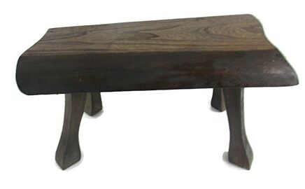 Antique Hand Carved wood  Milking Stool Pedestal Table Pedestal Barn Style Funky Barn Find