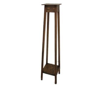 Art Nouveau Deco style Pedestal Table Plant Flower Stand Side Table Two Tier Barn Country style Gorgeous Flamed Wood