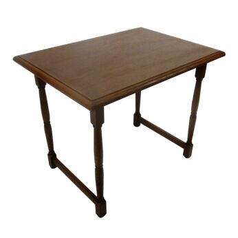 Mid Century carved Wooden Stacking Nesting Side Table 50s French Oak