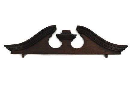 Small Hand Carved Wood Pediment Ornate Over door Architectural Spindle Reclaimed