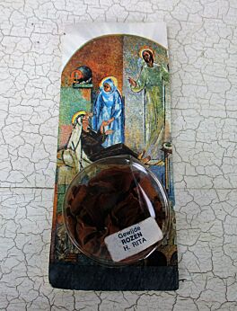 Saint Rita of Cascia Relic Devoted Blessed Rose Petals Vintage Gift Card HTF