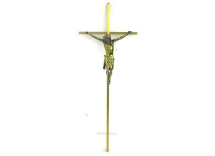 Lovely Vintage Ornate Wall Hanging Crucifix Cross  Corpus Christi Jesus Christ Brass  20.86"