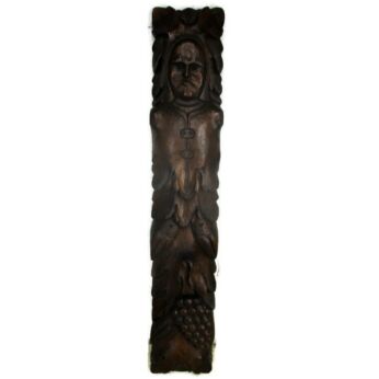 Vintage Hand Carved Wood Reclaimed Corbel Architectural Totem Indian Grapes