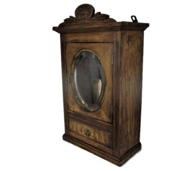 Gorgeous Kitchen Apothecary Bathroom Wall Cabinet Oval Beveled Glass Mirror