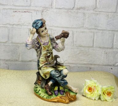 Cobbler Figurine Statue Shoemaker Made In Italy