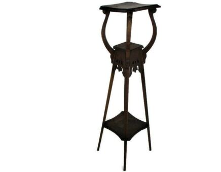 Art Nouveau Pedestal Table Plant Flower Stand Side Table 3 Tier Art Deco 45.07"