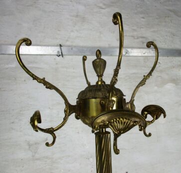 Standing Hall Tree Coat Rack Brass Hollywood regency Twisted Barley Stem HTF WOW