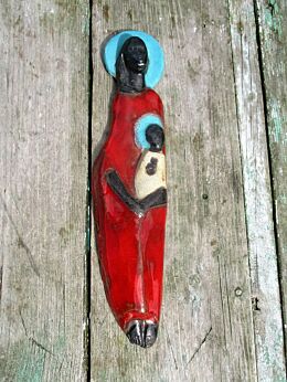 Mid Century Design Ceramic Modernist Black Madonna era Perignem Amphora 10.83"