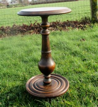 Lovely Small Carved Wood Plant Stand Pedestal side table 20.87"