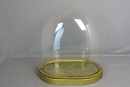 Antique Victorian Oval Hand Blown Glass Globe Dome Doll Clock H 14.17" W 13.89"!