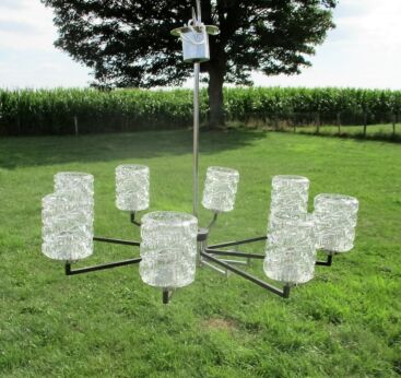 Mid Century Modernist Chandelier Era Sciolari Sputnik Atomic Chrome 8 lights Arm