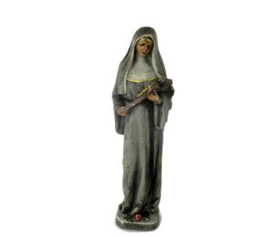 HTF Statue St Saint Rita of Cascia Stoneware Sculpture Patroness Impossible Causes Bees Gray Extremely rare