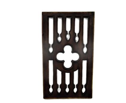 small lovely hand carved wooden Ornate panel plaques reclaimed Gothic