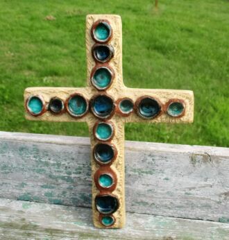 Mid Century Design Ceramic Modern Crucifix Ceramics era Perignem Gorgeous