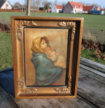 Small ornate Frame print of the Madonna della strada of the streets by Ferruzzi