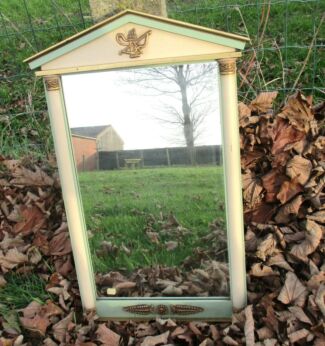 Vintage Oval Mirror Pink Edge Cristalux Vanity Dresser