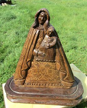 Vintage Virgin Mary Madonna with Child Carved Wood Jesus Catholic Chapel